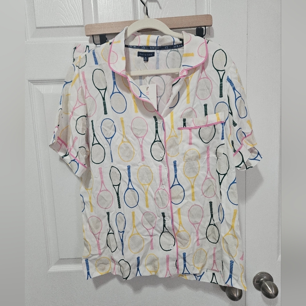 Katie Kime Tennis Time Pajama Set Shorts XL - Picture 2 of 6